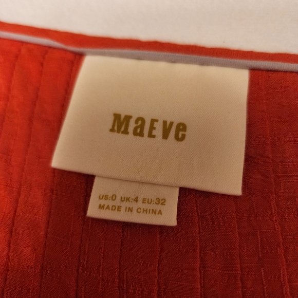 Anthro Maeve Coral Orange Button Down Sleeveless Blouse Size 0 - Picture 9 of 9